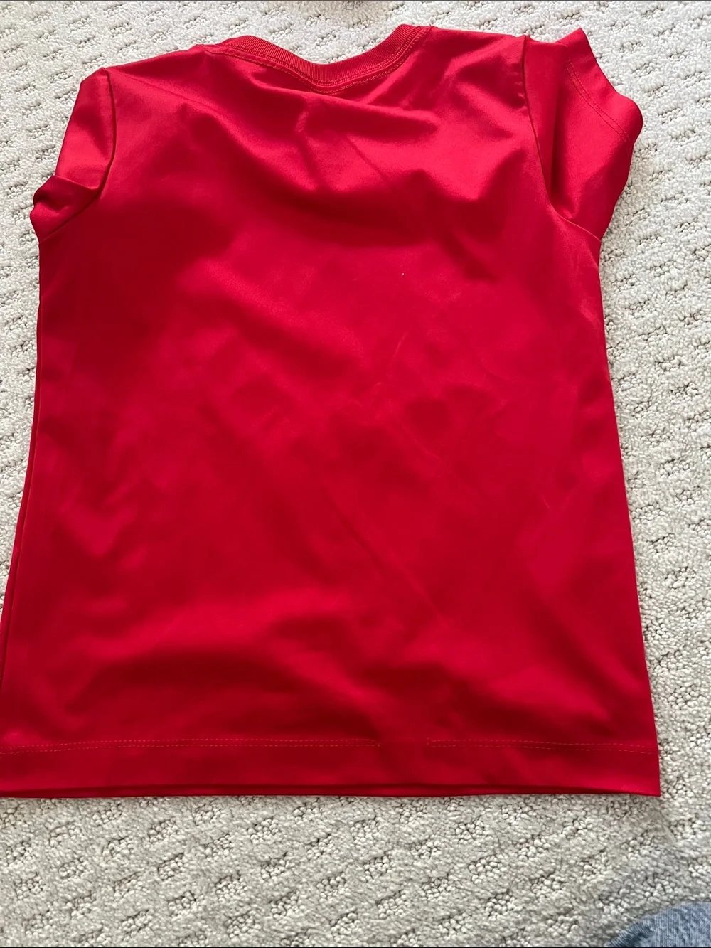 Nike Red Short-Sleeve Tee with Black Swoosh Logo
